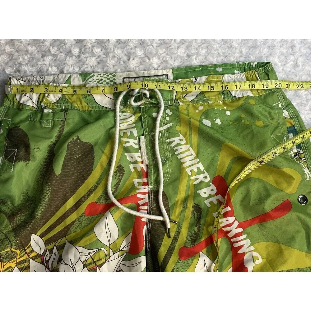 Flow Society Lacrosse shorts mens Size Large Vibrant Green Board Shorts